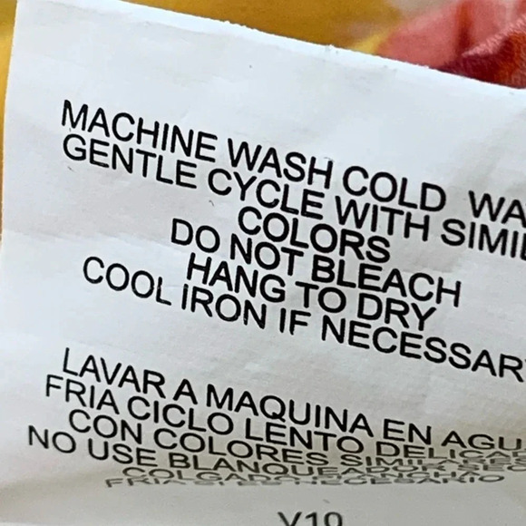 AUW Floral Short Dress Small Yellow Red Sheer Lined Long Bell Sleeve Key Hole - Picture 11 of 13